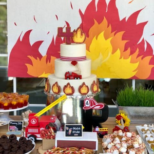 Fire Truck Themed Dessert Table & Snacks