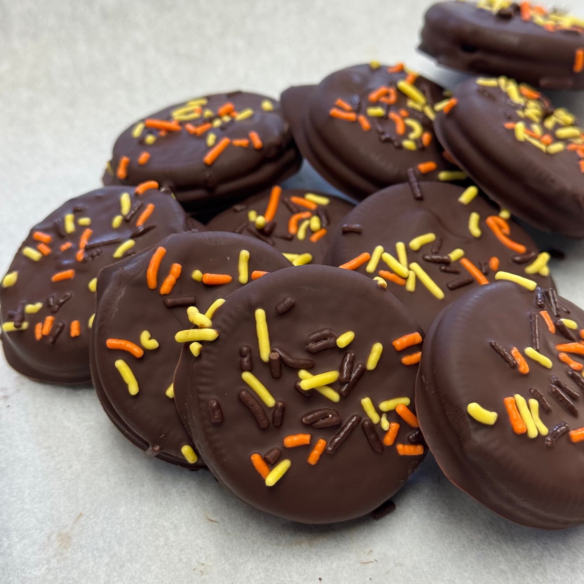 Chocolate-Dipped GF Oreos with Festive Sprinkles