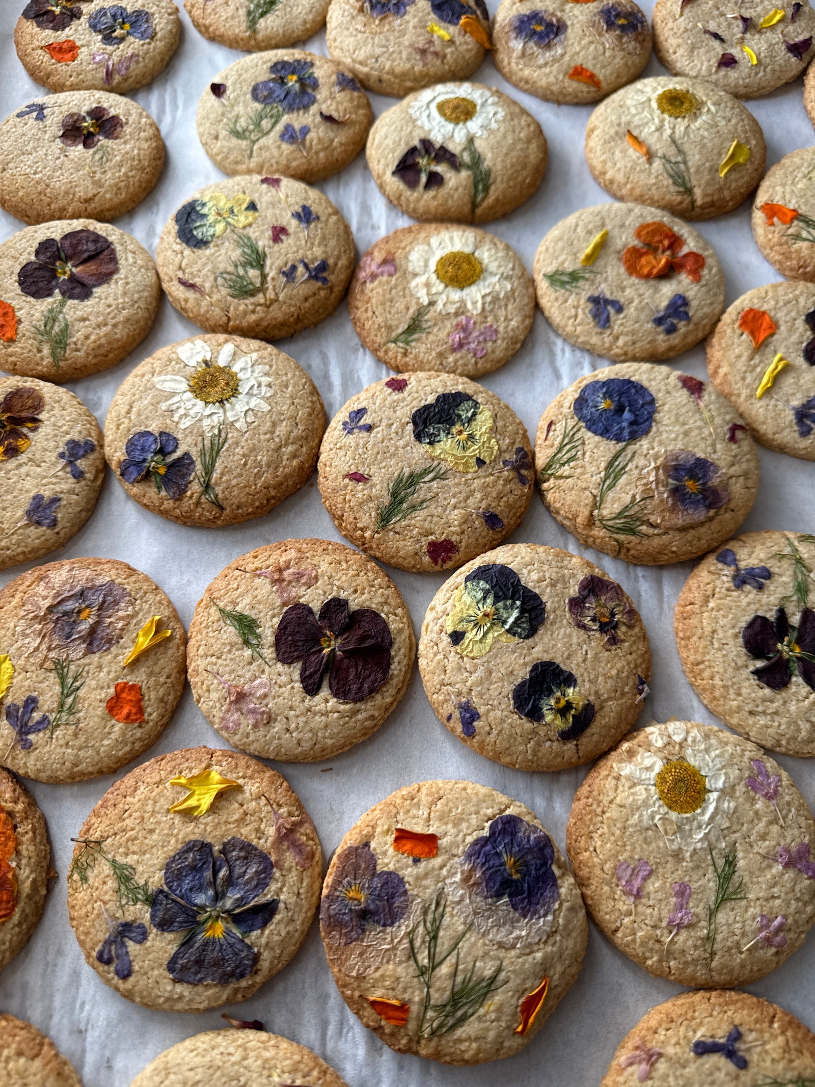 Pressed Flower Cookies