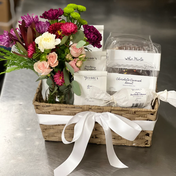 Gift Basket - Flowers & Vegan Treats *Local delivery & pick-up only*
