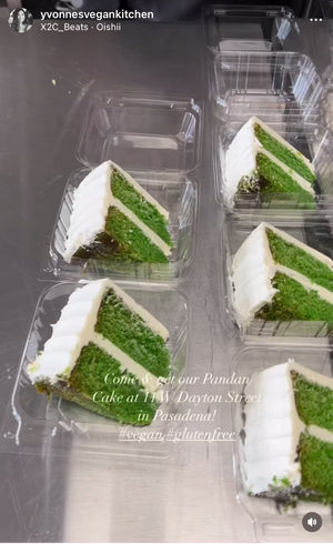Slice of Pandan Cake with Vanilla Buttercream