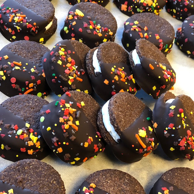 Chocolate-Dipped "Oreos" with Fall Sprinkles