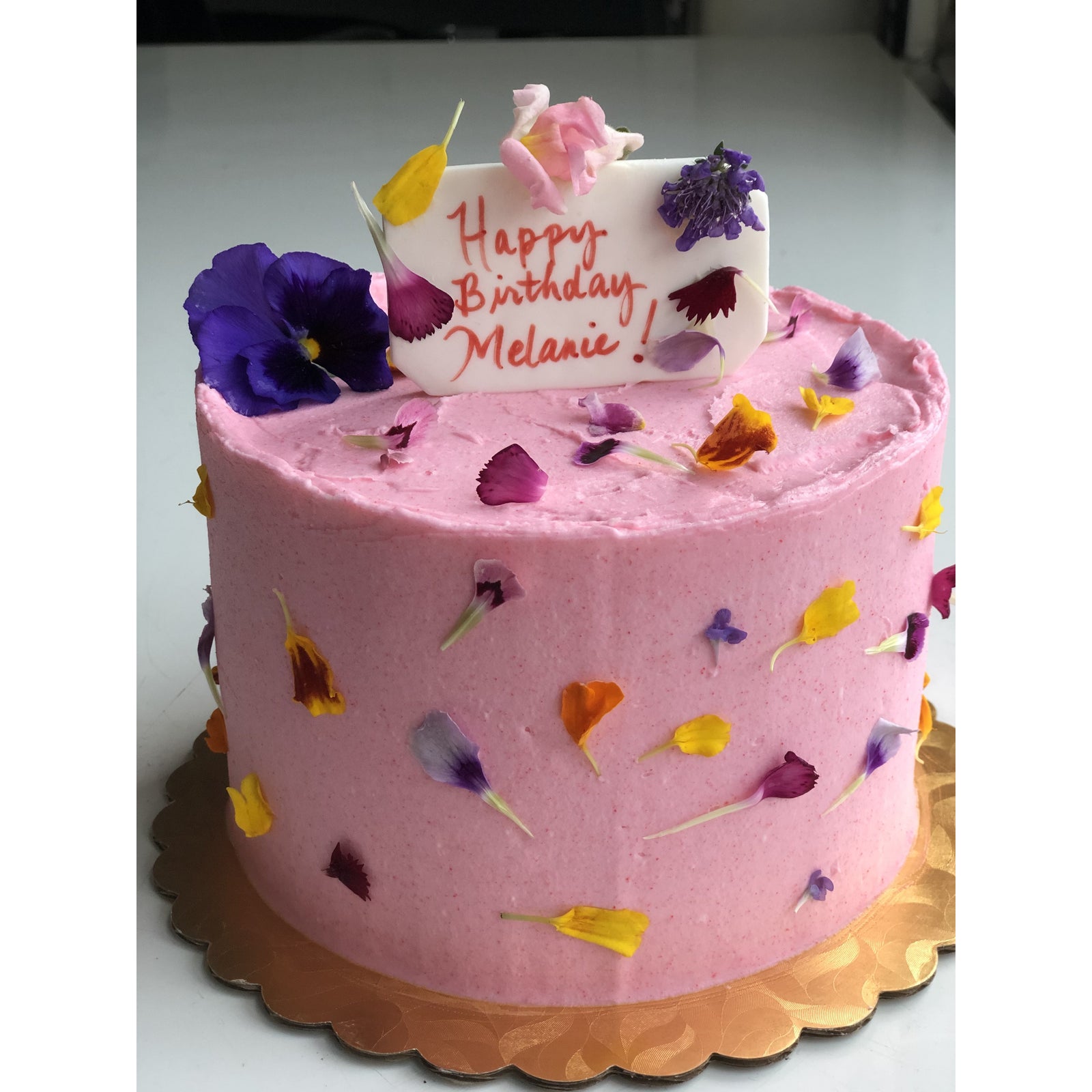 Pink Flower Petal Cake *Local delivery & pick-up only*