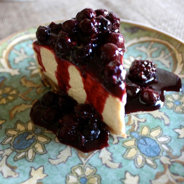 NY-Style Cheesecake with Mixed Berry Compote