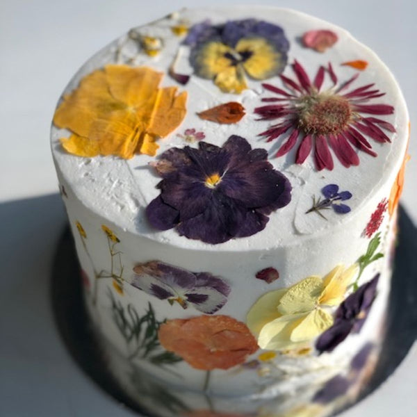 Pressed Flower Cake - Yvonne's Vegan Kitchen
