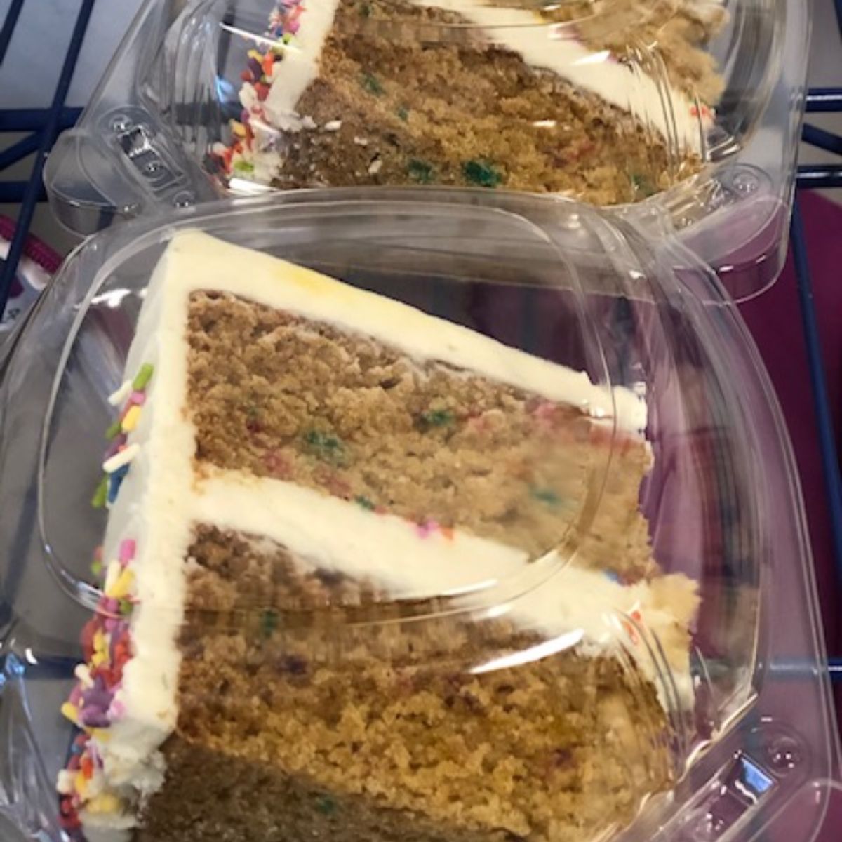 Slice of Confetti Cake with Vanilla Buttercream