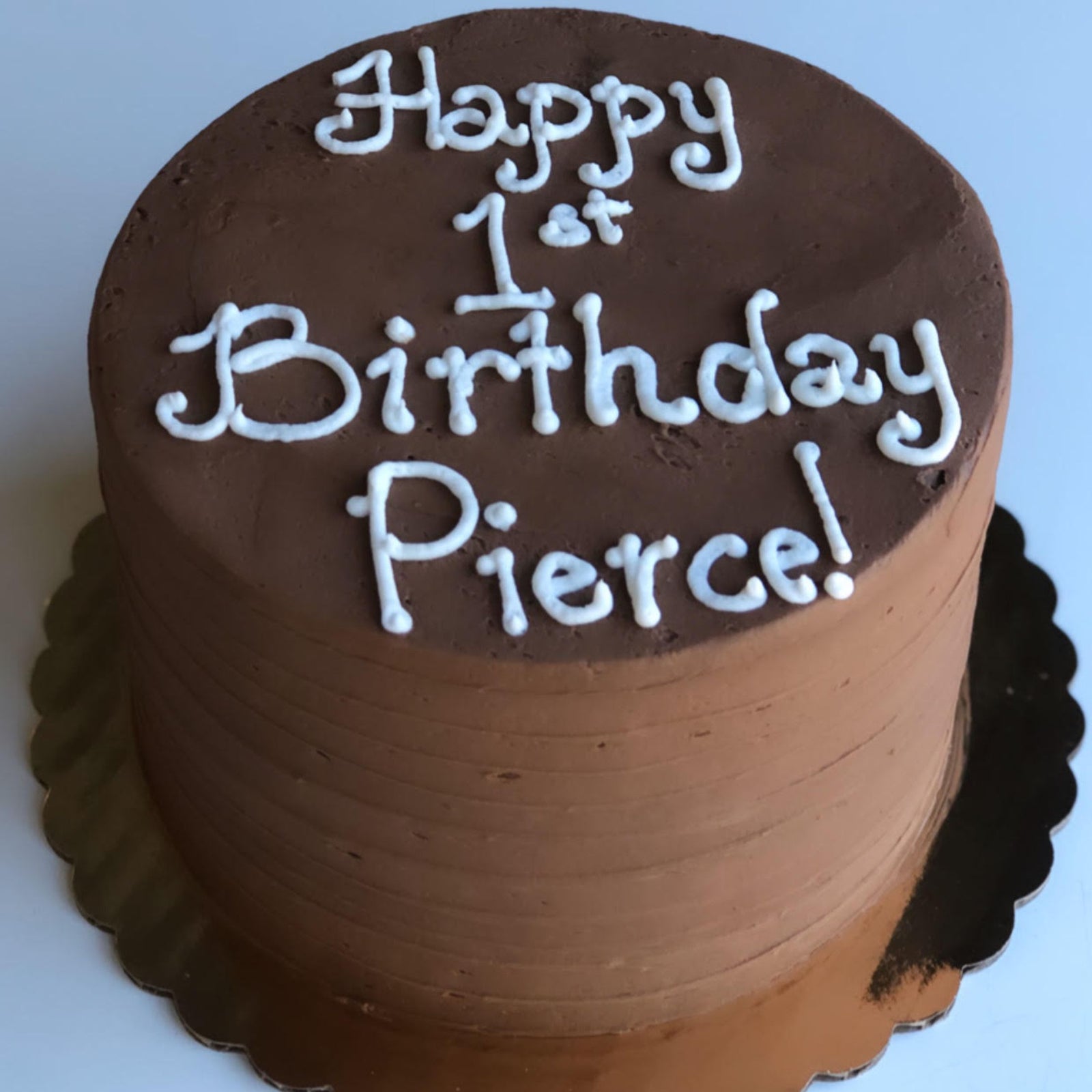 Chocolate Cake with Horizontal Frosting Lines